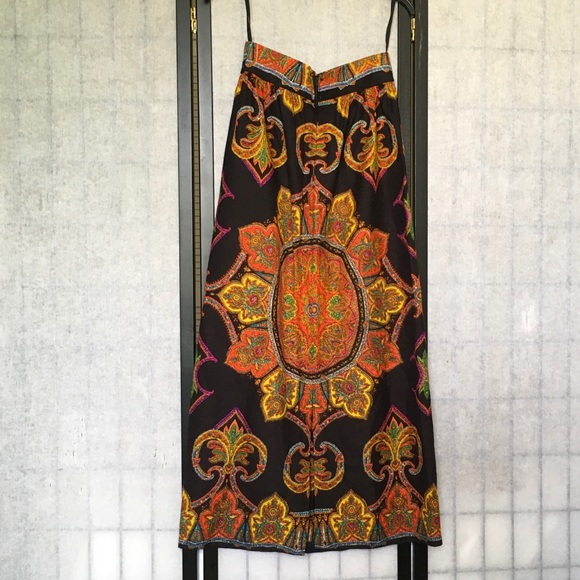 Vintage Dresses & Skirts - 70s Maxi Skirt, Small, Black w/ Gold Sparkles